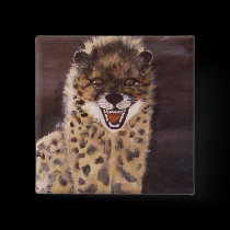"Spotted Hyena" Square Button buttons