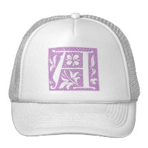 Spotted Lavender Letter A Monogram Hat