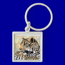 spotted leopard  head keychains