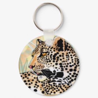 spotted leopard keychain