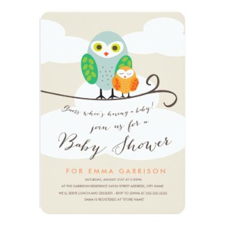 Spotted Owls Baby Shower Invitation