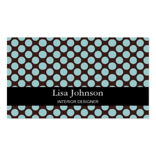 Spotted Polka Dots Interior Designer Card Business Card Templates (front side)