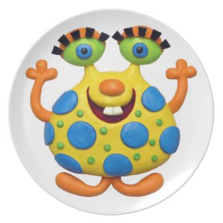 Spotted Yellow Monster Party Plate