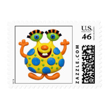 Spotted Yellow Monster Postage Stamp