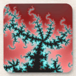 Sprawling In Red Fractal Coasters