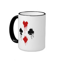 Spray Card Suits mugs by opheliasart Spray Card Suits mugs