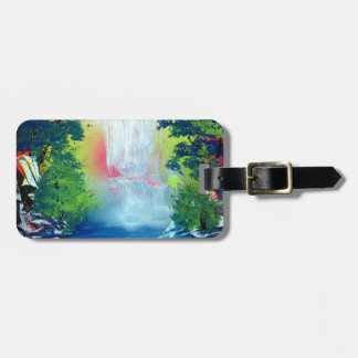 luggage spray paint waterfall sunset forest tag painting tags bag