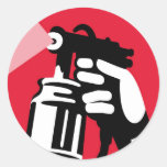 spray painter spray paint worker hand retro sticker