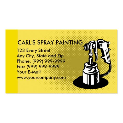 spray painting gun business card (front side)