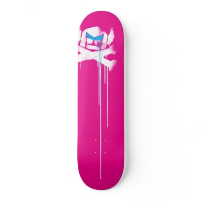 Spray Swede Drips - Magenta / Cyan Custom Skateboard by angryassociates