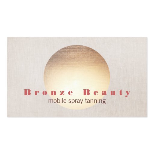 Spray Tanning Gold and Linen Look Business Card (front side)