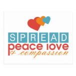 Spread Peace Love and Compassion Postcards