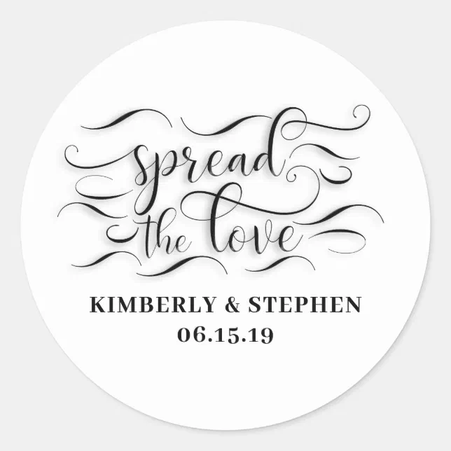 Spread The Love Wedding Favor Classic Round Sticker Zazzle