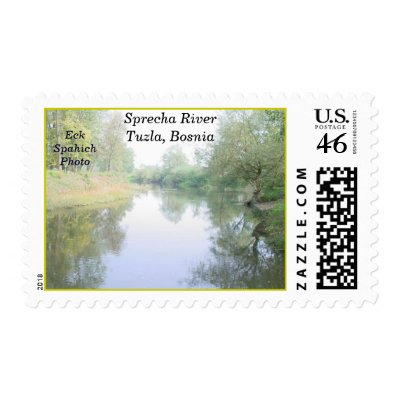 Sprecha River Tuzla, Bosnia, Eck Spahich Photo Postage