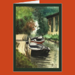 boats, boat, river, boating, landscape, painting,