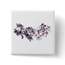 Sprig of Cherry Blossoms Pinback Buttons