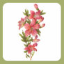 Sprig of Pink Flowers Square Sticker Sprig of Pink Flowers Square Sticker