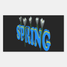 Spring 2 rectangle stickers