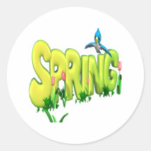 Spring 3 round stickers
