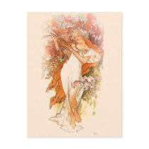 Spring - Alphonse Mucha Art Nouveau Post Card