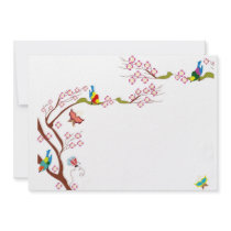 Spring background invitation