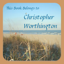 Spring Beach Scene No. 3 Bookplate stickers