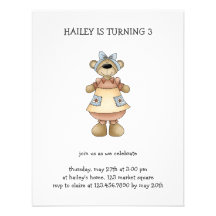 Spring Bears · Apricot Dress Invitations