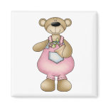 Spring Bears · Pink Dungarees magnets