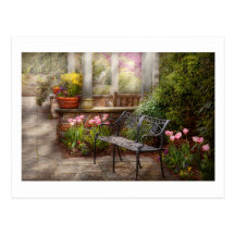 Spring - Bench - A place to retire Postcard