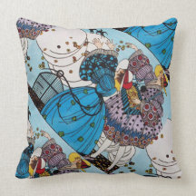 SPRING BIRDS / BEAUTY FASHION COSTUME DESIGNER PILLOW