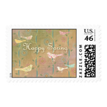 Spring Birds Happy Spring Stamp