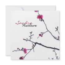 Spring Bliss/Blossoming Cherry Tree Wedding Personalized Announcements