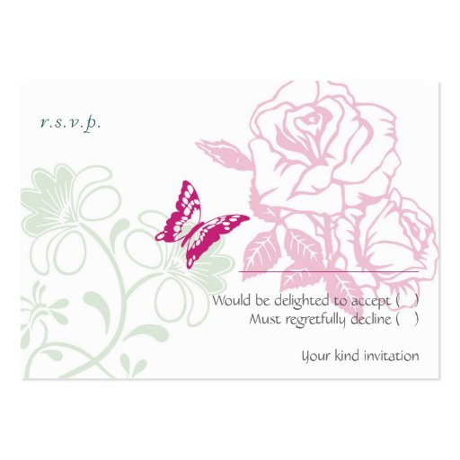 Spring Bliss (Rose) Wedding RSVP Card Business Cards (front side)