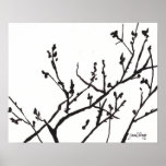 Spring Bloom Black and White Print