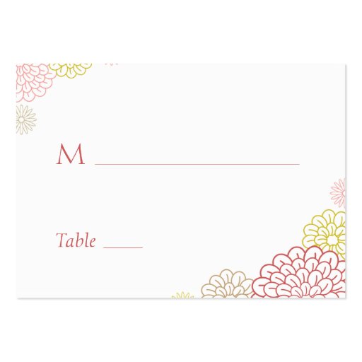 Spring Blooms Wedding Place Card Business Card Template