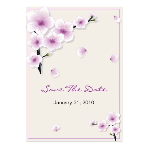 Spring Blossom Save The Date Wedding MiniCard Business Card Templates (front side)