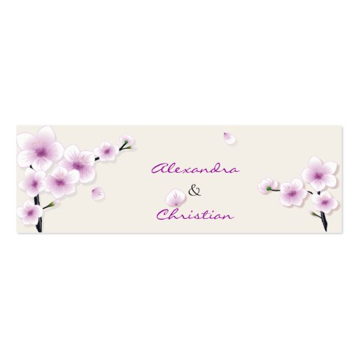 Spring Blossom Table Place Card Business Card Templates (back side)