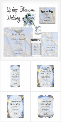 Spring Blossom Wedding Invitation Suite