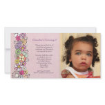 Spring Blossoms Baby Girls 2nd Birthday Invite Photo Card Template