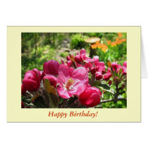 Spring Blossoms Birthday Greeting Card