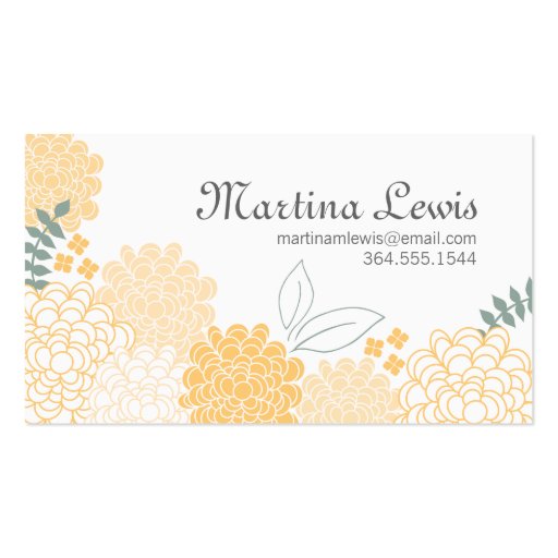 Spring Blossoms Calling Card Business Card Templates (front side)