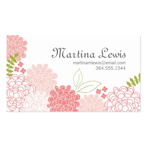 Spring Blossoms Calling Card Business Card Template (front side)