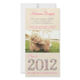 Spring Blossoms Class of 2012 Graduation PhotoCard Picture Card
