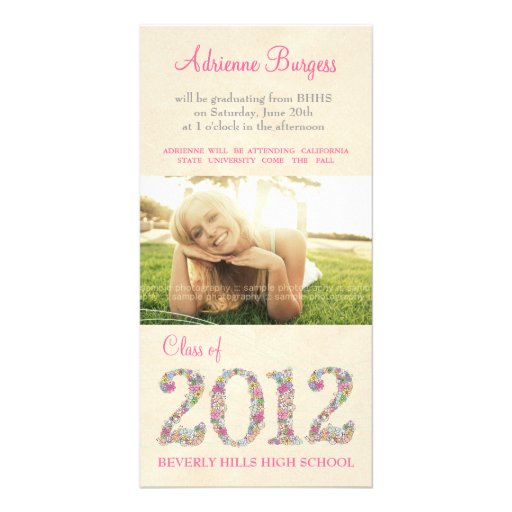 Spring Blossoms Class of 2012 Graduation PhotoCard Picture Card