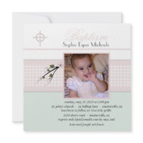 Spring Blossoms Collection Photo Baptism Invitatio Personalized Invitation