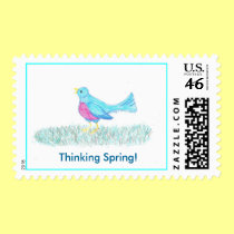 Spring Blue Bird postage