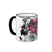 Spring Bouquet Black & White Coffee Mug