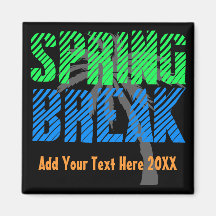 Spring Break Custom Neon Souvenir Refrigerator Magnets