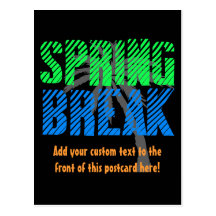 Spring Break Custom Neon Souvenir Postcards