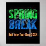 Spring Break Custom Neon Souvenir Poster
